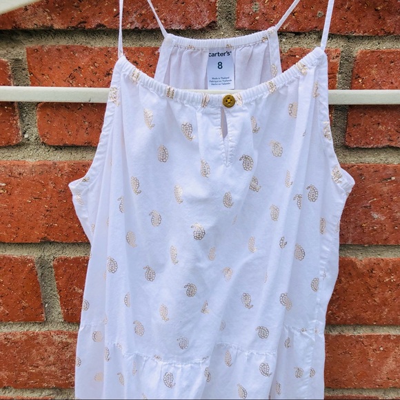 Girls white Carter summer dress, SZ 8 - Picture 6 of 6